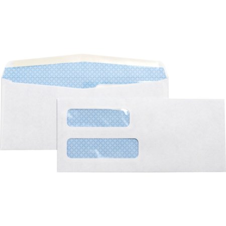 Business Source, BSN36694, No. 10 Double-Window Invoice Envelopes, 500 Per Box, White