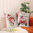 thumbnail image 3 of Valentines Day Pillow Covers 18x18 Inch Set of 4 XOXO Love Heart Holiday Truck Flowers Farmhouse Sofa Throw Pillowcase Cushion Case Home Decoration Wedding Anniversary Decor, 3 of 6