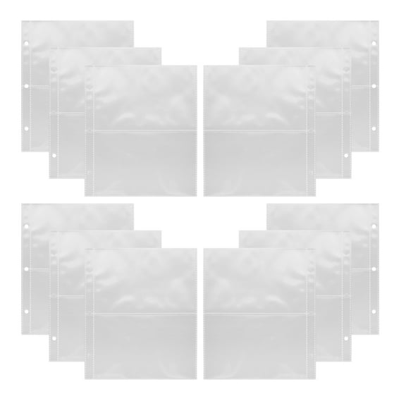 MLINS 12PCS Photo Sleeves A5 Binder Photo Album Refill Pages Looseleaf Postcard Pockets Clear Photo Sleeves Photo Storage Pages Reusable Photo Sleeves