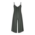 thumbnail image 4 of Maean Women's Wide Leg Camisole Jumpsuit Casual V Neck Home Pajamas Rompers Baggy Solid Color Long Pants, 4 of 6