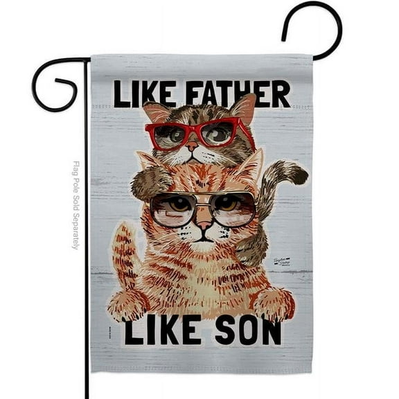 Angeleno Heritage G135527-BO Like Father Son Animals Cat 13 x 18.5 in. Double-Sided Decorative Vertical Garden Flags for House Decoration Banner Yard Gift