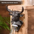 thumbnail image 2 of Sungmor Bottle Openers with Cast Iron Bull Head, Vintage Rustic Wall Hanging, Black, 2 of 7