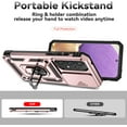 thumbnail image 6 of for Samsung Galaxy A35 5G Case with Slide Camera Cover HD Screen Protector [ Grade 16ft. Drop Tested]  Ring Holder Kickstand Protective Phone Case for Galaxy A35 5G 2024, Rose Gold, 6 of 18