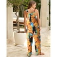 thumbnail image 4 of Lentta Women's Patchwork Dual Pocket Jumpsuit - Loose Floral Print Bohemian Wide Leg Bib Overall for Spring & Summer, 4 of 7