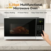 Sunmaki 0.7 Cu Ft Microwave Oven with Easy Clean, 9 Auto Menus & LED Lighting
