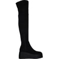 thumbnail image 6 of Nine West Hojo2 Black Stretch Suede Wedge Platform Over Knee Fashion Fitted Boot (Black Suede, 10.5), 6 of 6