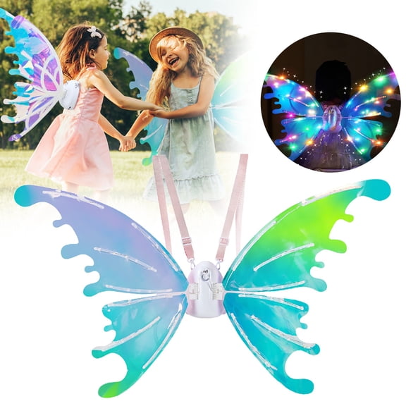 Rechargeable LED Butterfly Wings for Dogs, Colorful Glowing Pet happy new year pet clothes for Medium Large Dogs, Christmas Cosplay Puppy Dress Up Accessory, USB Charging, Sky Blue