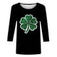 thumbnail image 4 of Tejiojio Women's St. Patrick's Day Print Fashion Top - 3/4 Length Sleeve Round Neck Pullover, 4 of 5