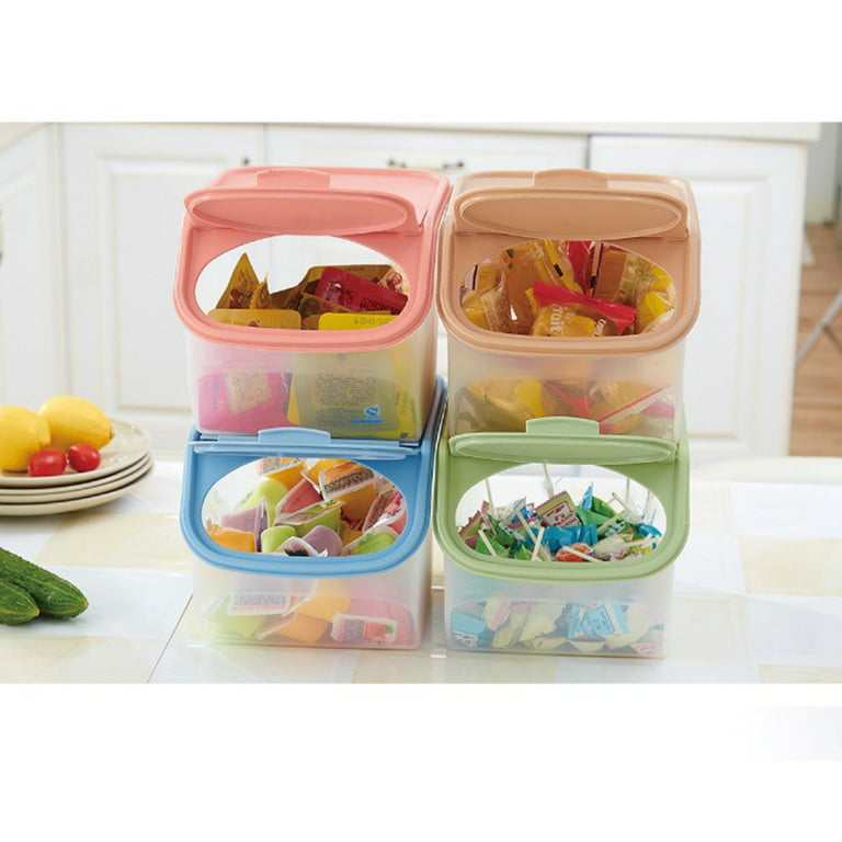 Kitchen Plastic Airtight Storage Box with Handle Hinged Lid Clear Pantry  Food Storage Container Bin Sealed Organizer - AliExpress