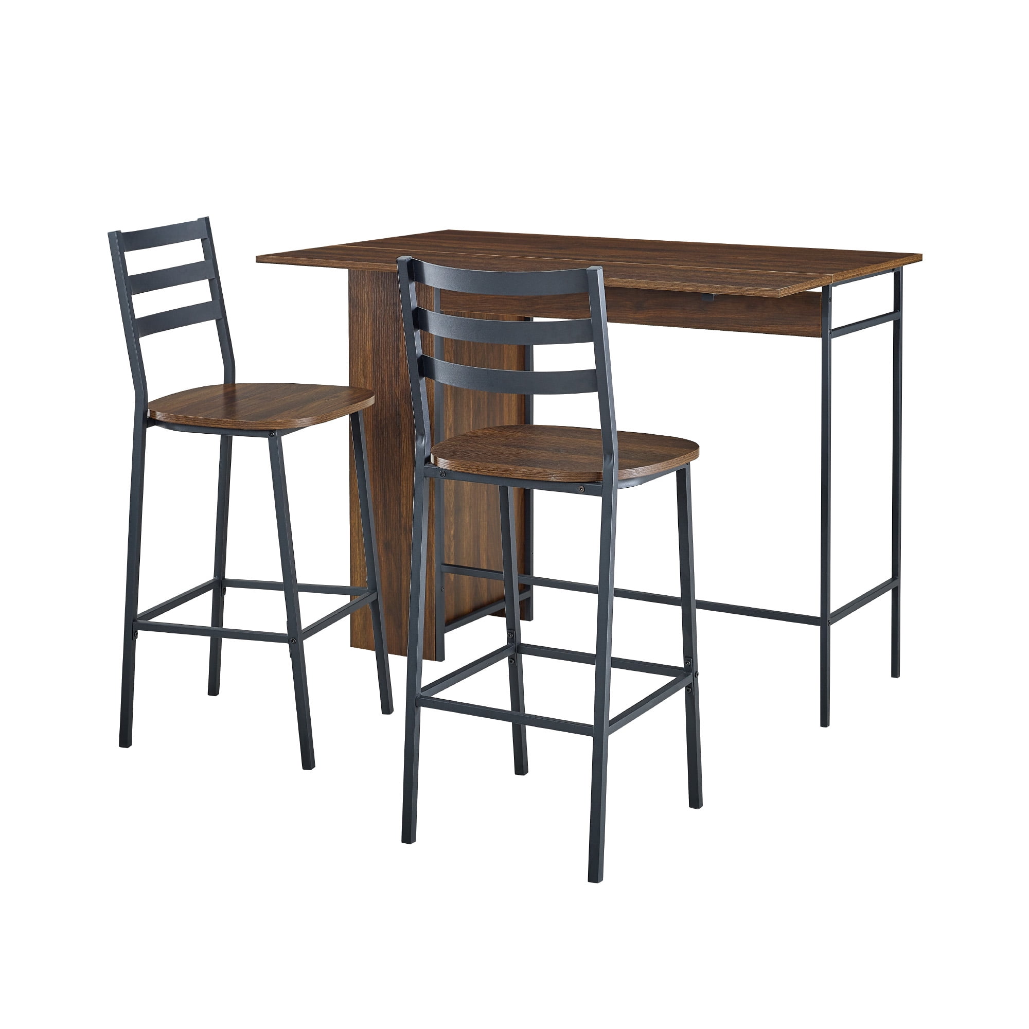 3-Piece Drop Leaf Dark Walnut Counter Height Dining Set by River Street Designs