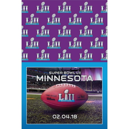 2018 Super Bowl LII 52 Football 54" x 96" Rectangle Plastic Party Tablecover
