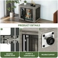 thumbnail image 5 of Uforic 2-in-1 Dog Crate Furniture, 30 in Iron-Wood Indoor Dog Cage Table with Steel Lock & Waterproof Top,Gray, 5 of 9