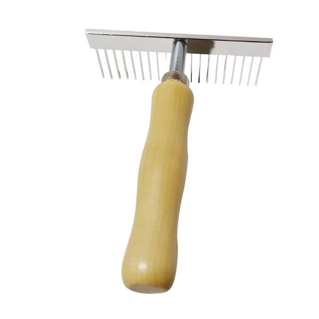 Lipstore Carpet Restoration Rake Rug Rake Quick Restoration Handheld Carpet Comb Brush Wooden Handle Pet Comb for Steps Hallways
