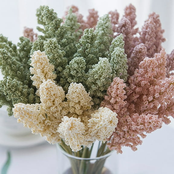 Vnanda 4Bouquets Fake Flowers Artificial Lavender Faux Plastic Plants for Home Decor Wedding Kitchen Garden Patio Porch Window Box Office Table Centerpieces