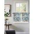 thumbnail image 3 of Blue Turtle Coastal Tier Curtains 24 Inch Length,Sheer Curtains for Bedroom Living Room Window Summer Beach Nautical Starfish Coral Voile Drapes Kitchen Curtains Small Half Window 27.5"x24" 2 Panels, 3 of 7