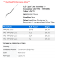 thumbnail image 2 of A/C Liquid Line Assembly 1 - Compatible with 1996 - 1999 GMC Yukon 5.7L V8 - Autopart Premium, 2 of 2