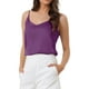 thumbnail image 4 of Camiseta de satén para mujer, tirantes, escote en V, top de seda casual, formal, capa, camisa de dormir 2026 L púrpura, 4 of 6