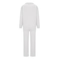 thumbnail image 6 of Women's Sweatsuits 2 Piece Outfits Casual Hoodie Loose Long Sleeved Solid Color Button Up Colla Versatile Crew Neck Winter White Sweatpants with Pockets ( S ), 6 of 6