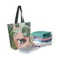 thumbnail image 2 of FORMRS Womens Canvas Tote Bag with Zipper Inner Pocket Shoulder Handbag, Pink Sleeping Cat, 2 of 7