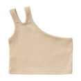 thumbnail image 1 of Plebaso Baby Girls Fashion Sleeveless Tops Single Shoulder Solid Color Camisole Baby Summer Clothes, 1 of 3