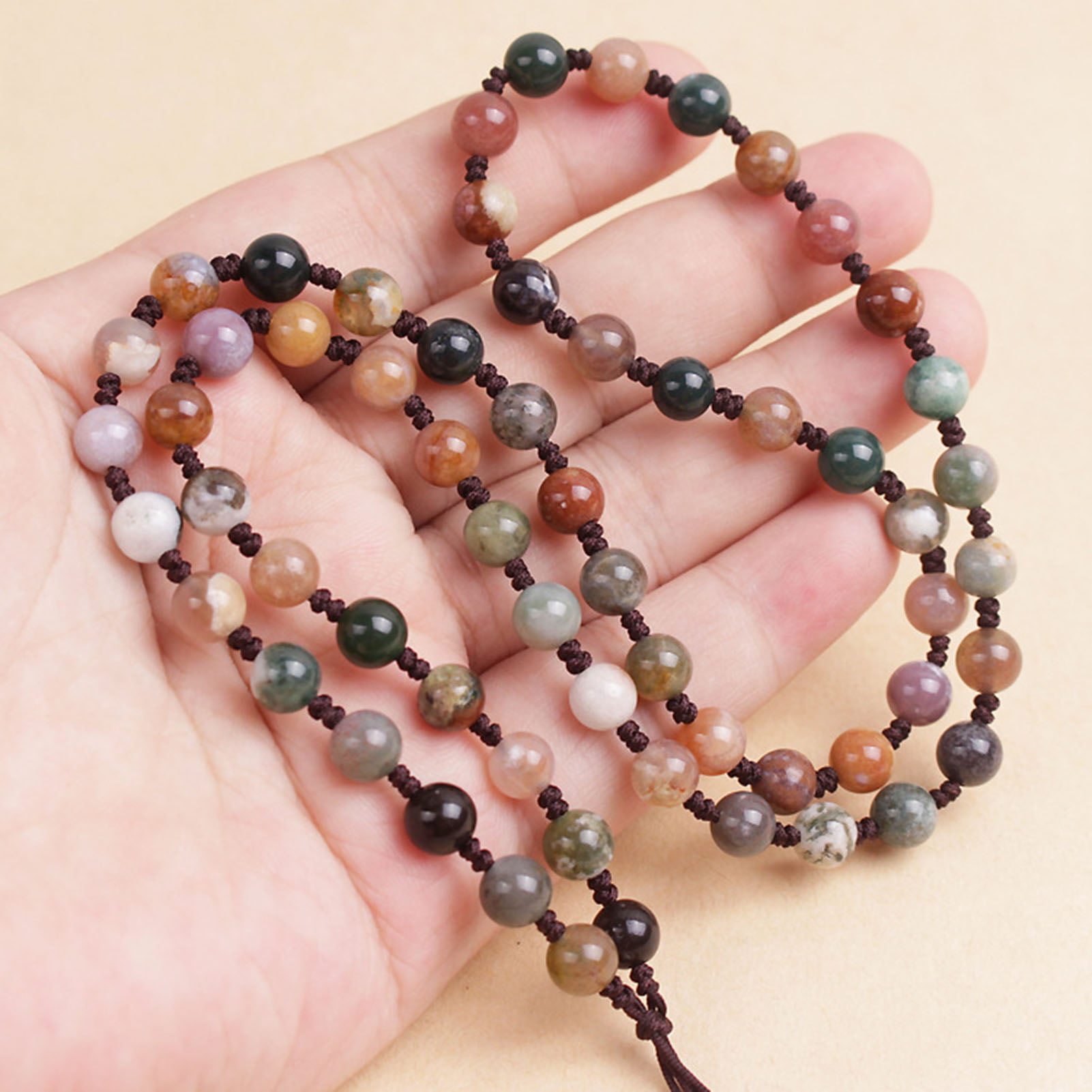 Semi precious green agate stone bead chunky large heart pendant choker necklace