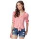 thumbnail image 1 of Camisa con botones Aeropostale Ganchillo a cuadros Mujer Rojo Pequeña, 1 of 2