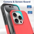 thumbnail image 2 of Allytechgroup Compatible for Apple iPhone 16 Pro Max, Rugged Shockproof Military Grade Protection Dual Layers Hard PC TPU Phone Case for iPhone 16 Pro Max, Red, 2 of 5