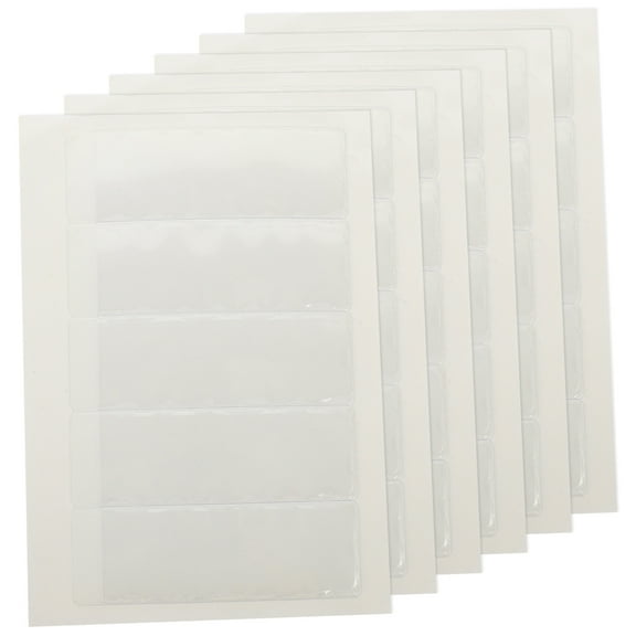 unbranded 6 Sheets Adhesive Index Card Pockets with Cards Transparent Label Holders Library Card Pockets