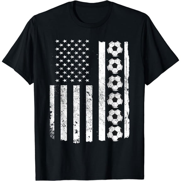 Soccer Player USA Flag T-Shirt