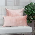 thumbnail image 2 of HomeStock Seaside Serenity Transitional Design Velvet Throw Pillow, Removable Pillow Cover, Trendy Geometric Design Decorative Pillow for Sofas and Couches-Color:Pink,Size:12 In x 24 In, 2 of 10