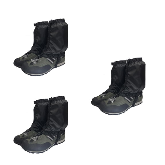 unbranded 3 Pairs Snow Gaiters Lightweight Waterproof Ankle Gaiters for Outdoor Hiking Walking Climbing (Black)
