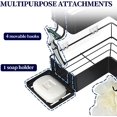 thumbnail image 3 of Greswe Corner Shower Caddy - 2 Pack Rustproof Shower Organizer, Durable Shower Shelves with Large Capacity, Drill-Free Adhesive Shower Rack with 4 Movable Hooks, a Soap Holder, Black, 3 of 6