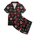 thumbnail image 5 of Rotm 4th Of July Mommy And Me Outfit Little Girls Outfit Set Star Print Short Sleeve Lapel Collar Shirts And Shorts Sleepwear Black,4-5 Years, 5 of 5