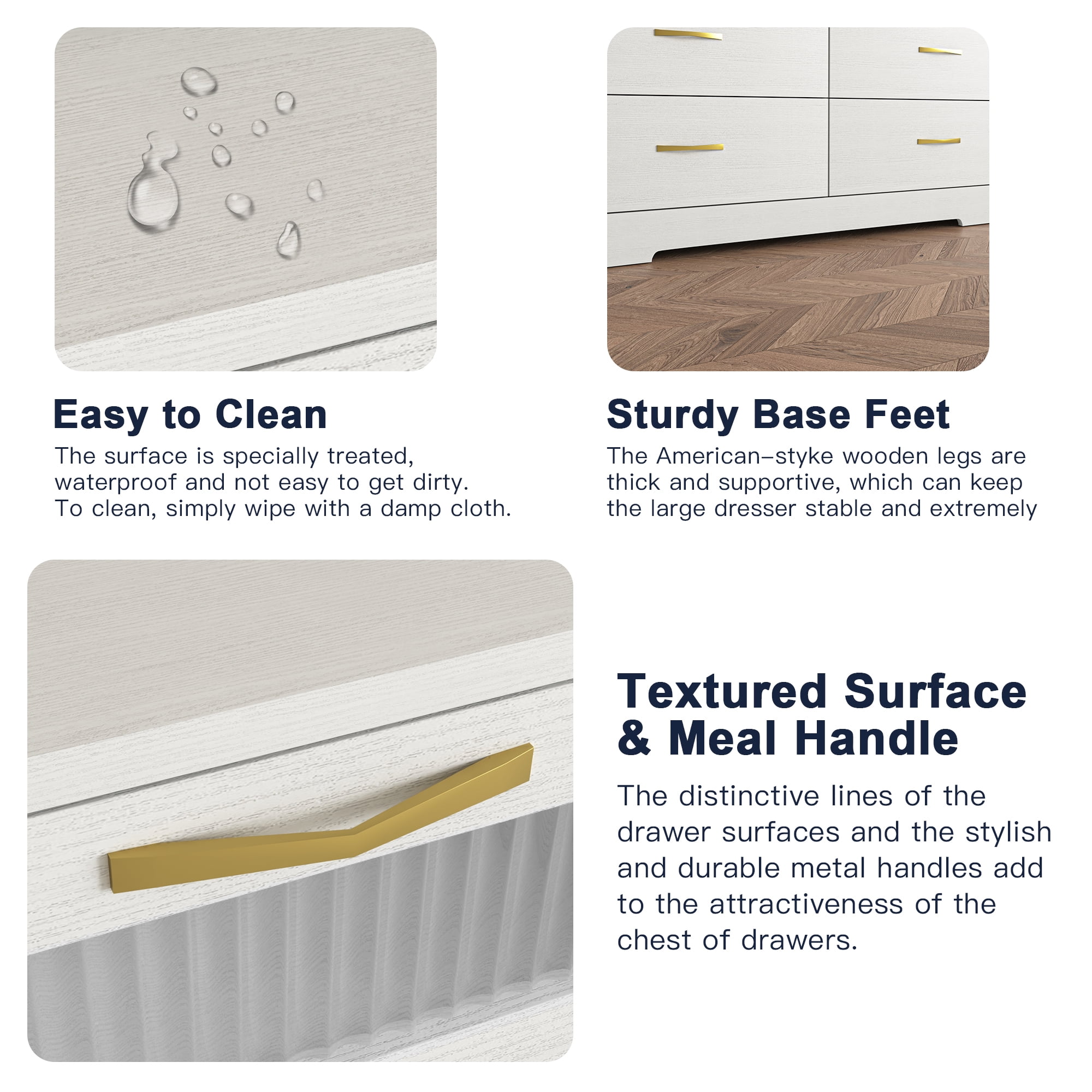 Finihen 6 Drawers Double Dresser with LED Lights and Charging Station, Modern Chest of Drawers, Clothes Storage Cabinet for Bedroom, Living Room, Hallway, White Finihen 6 Drawers Double Dresser with LED Lights and Charging Station, Modern Chest of Drawers, Clothes Storage Cabinet for Bedroom, Living Room, Hallway, White