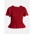thumbnail image 6 of Time and Tru Women's Smocked Top with Short Puff Sleeves, Sizes XS-XXXL, 6 of 6