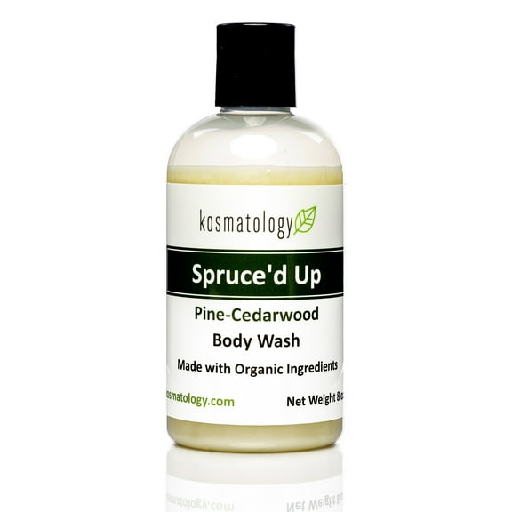 kosmatology® Spruce’d Up® Organic Body Wash | Moisturizing Body Cleanse | Nourishing, Clean Ingredients, Infused with Pine, Cedarwood and Cinnamon Essential Oils | 8 fl oz