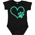 thumbnail image 3 of Inktastic Teal Heart With Paw Print Boys or Girls Baby Bodysuit, 3 of 5