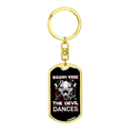 thumbnail image 4 of Where The Devil Dances Firefighter Stainless Steel or 18k Gold Premium Swivel Dog Tag Keychain, 4 of 10