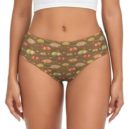 Womens Underwear - Armadillo Floral 1 No Show Seamless Underwear for Women  Soft Stretch Womens Panties  Hipster Ladies Panties Bikini Underwear Briefs