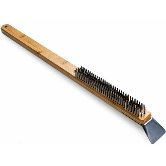 2-in-1 Wire Brush and Scraper for Ooni Pizza Oven: Cleaning Brush for Pizza Stone and Barbecue Grill