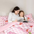 thumbnail image 4 of Catabedysis Kawaii Bowknot Initial Y Twin Comforter Sets For Girl,Cute Cherry Print ABC Themed Bedding Set,Pink Reversible,2pcs,1 Comforter and 1 Pillowcase, 4 of 7