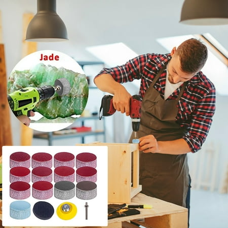 

NEGJ Sanding Discs Pad Kit Paper Sponge Wet Grinding Automotive and Woodworking Iron Plates Wood