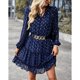 thumbnail image 2 of Vestido De Manga Larga, Vestido De Cuello En V De Mujer Linda Con Paneles Casuales En Capas Impreso Una Línea Para El Trabajo ANGGREK Otros, 2 of 8