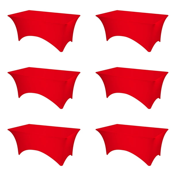 Mantel rojo BRILLMAX de spandex ajustado de 6 pies para mesa rectangular