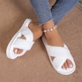 thumbnail image 5 of KEVCHE Womens Fuzzy Slippers ,Cross Band Foam Open Toe Soft House Shoes ,Anti-Slip Indoor Outdoor Comfortable Bedroom Slippers for Everyday Lounging, 5 of 5