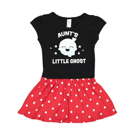 

Inktastic Cute Aunt s Little Ghost with Stars Gift Toddler Girl Dress