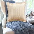 thumbnail image 3 of Throw Pillow Cover with Tassel and Wind Stripe Design Sofa Throw Pillow Cover for Living Room Cushion 45x45cm/17.71x17.71In Throw Pillow Inserts Not Included, 3 of 6