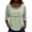 Light Green, variant on Women's Blouses Scoop Neck With Embroidered Detail 3/4 Sleeve Loose Relaxed Fit Tees Solid Color Breathable Tops