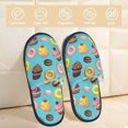 thumbnail image 2 of House Slippers for Women Men - Cupcake Donut Macaroon Prints Lightweight House Shoes Fuzzy Slippers, Soft Slip-On Cozy House Slippers for Woman Indoor Outdoor, 2 of 7