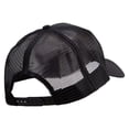 thumbnail image 4 of Text Law and Forces Patched Big Size Solid Cotton Twill High Profile Mesh Prostyle Cap - Black XL-3XL, 4 of 5